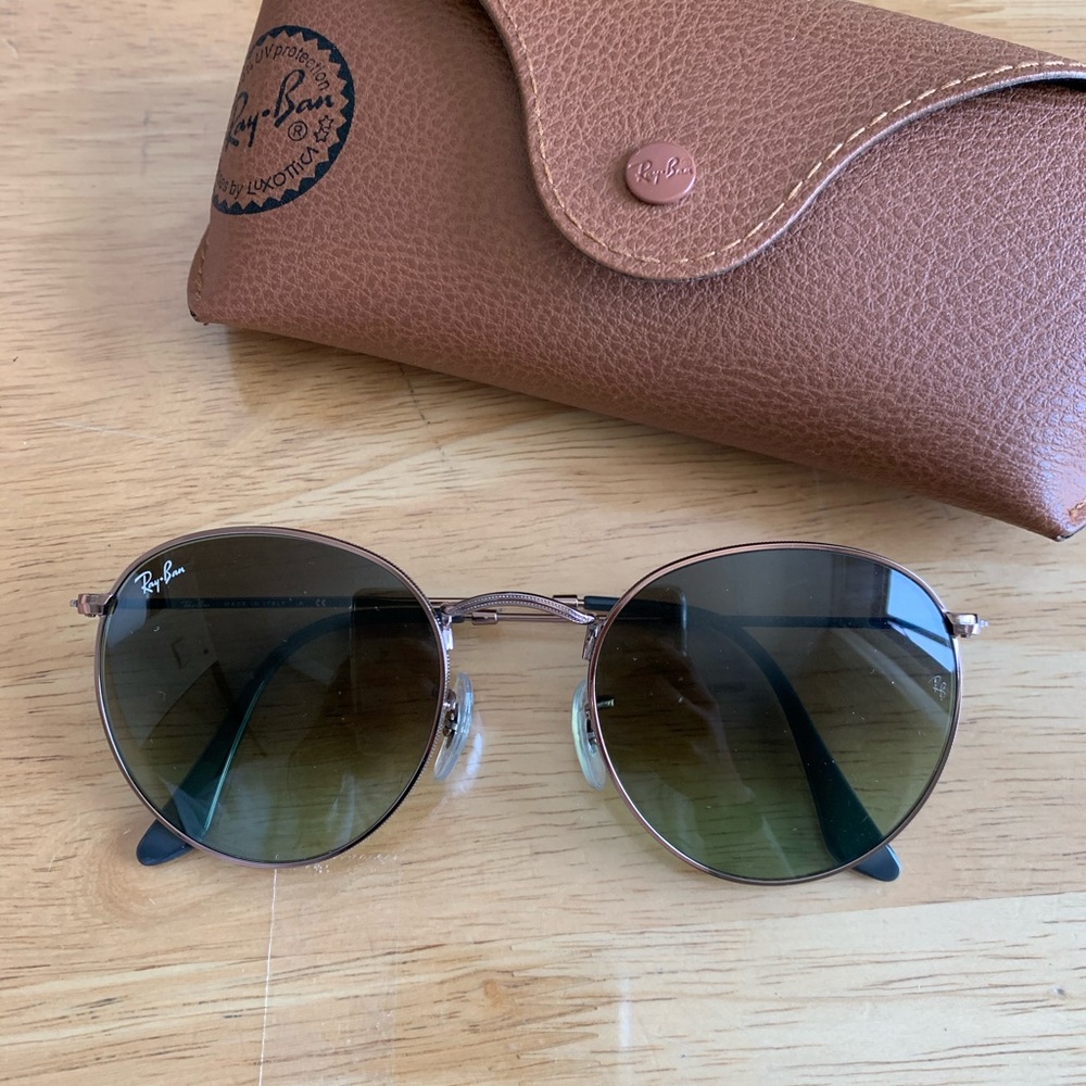 Rayban round green gradient sunglasses
